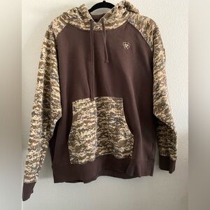 Ariat Hoodie Men’s XL Camo Print Brown Outdoor